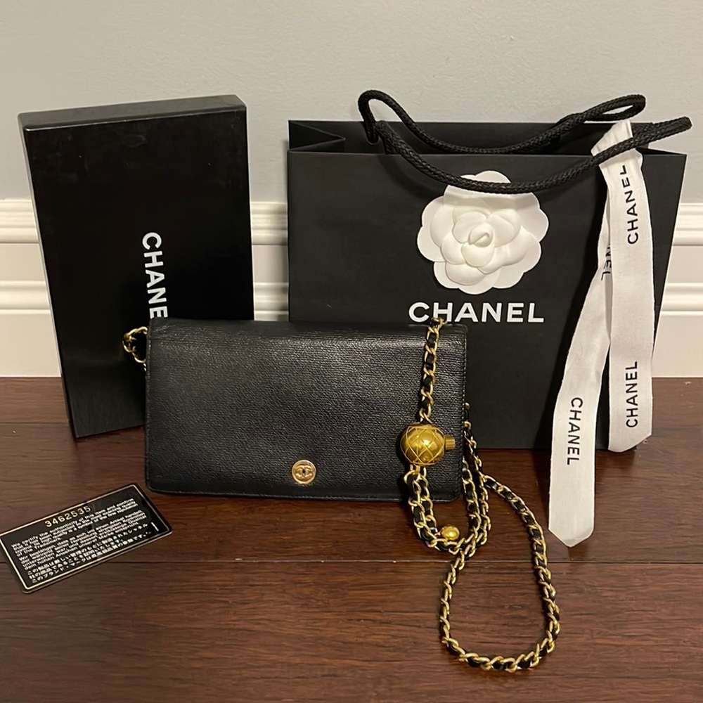 Chanel Bi Fold COCO MARK leather wallet
